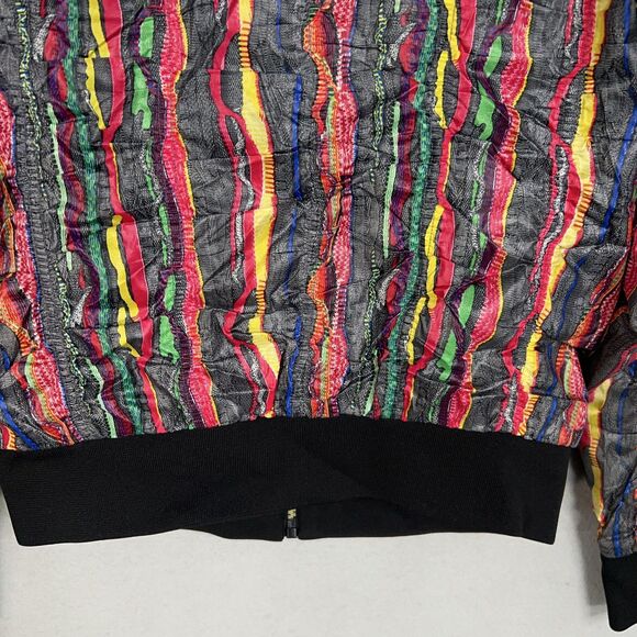 Coogi Jacket Womens Medium Bomber 3D Knit AOP Street Urban 90s Y2K Hip Hop - Picture 13 of 16